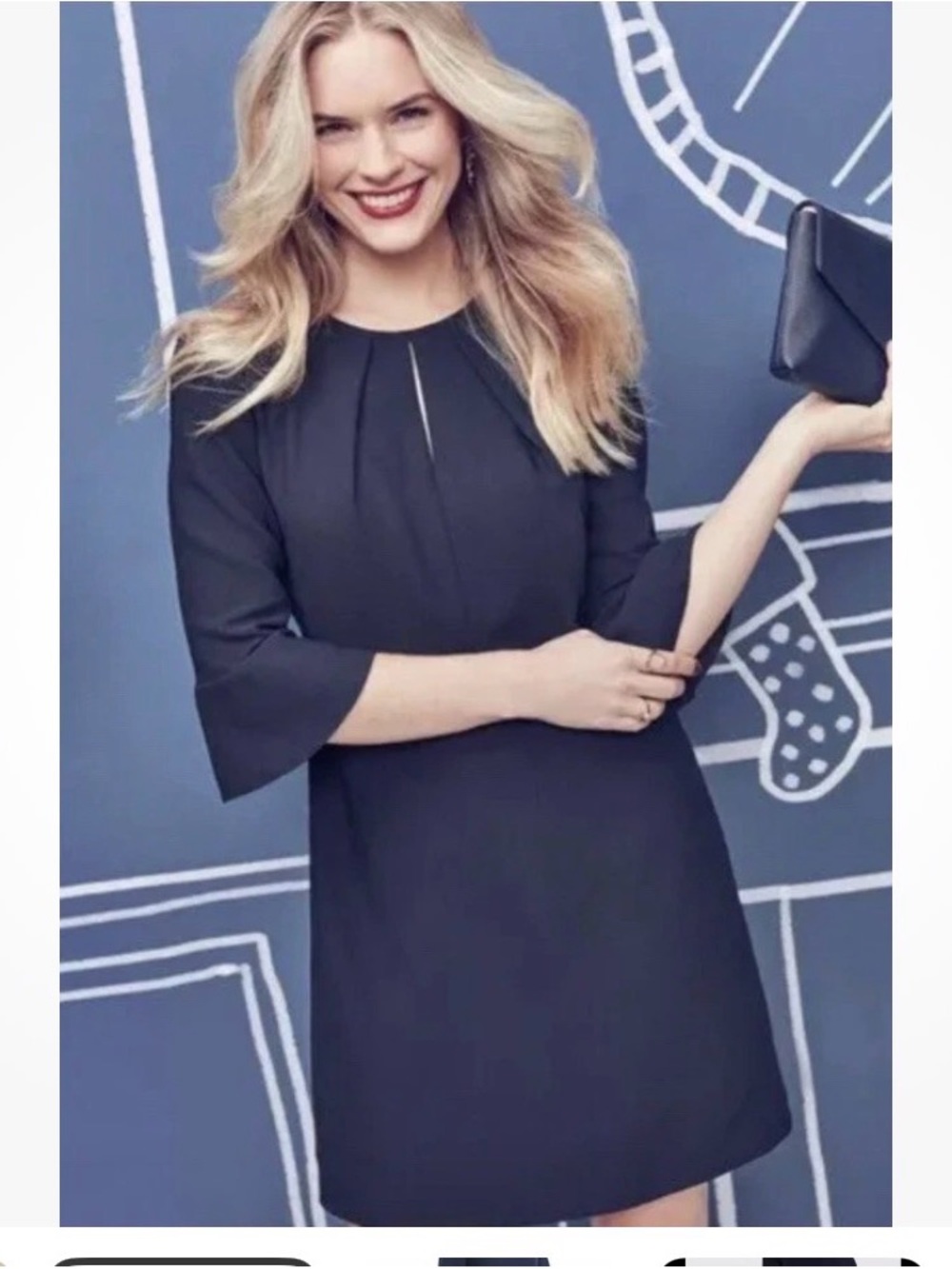 Draper James Black Mini Dress with Keyhole Detail